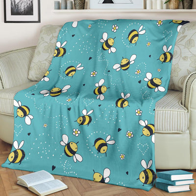 Bee Pattern Print Design BEE02 Fleece Blankete