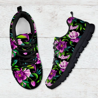 purple floral shoes