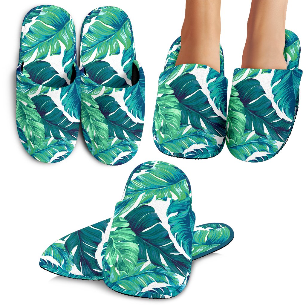 Brightness Tropical Palm Leaves House Slippers Jorjune