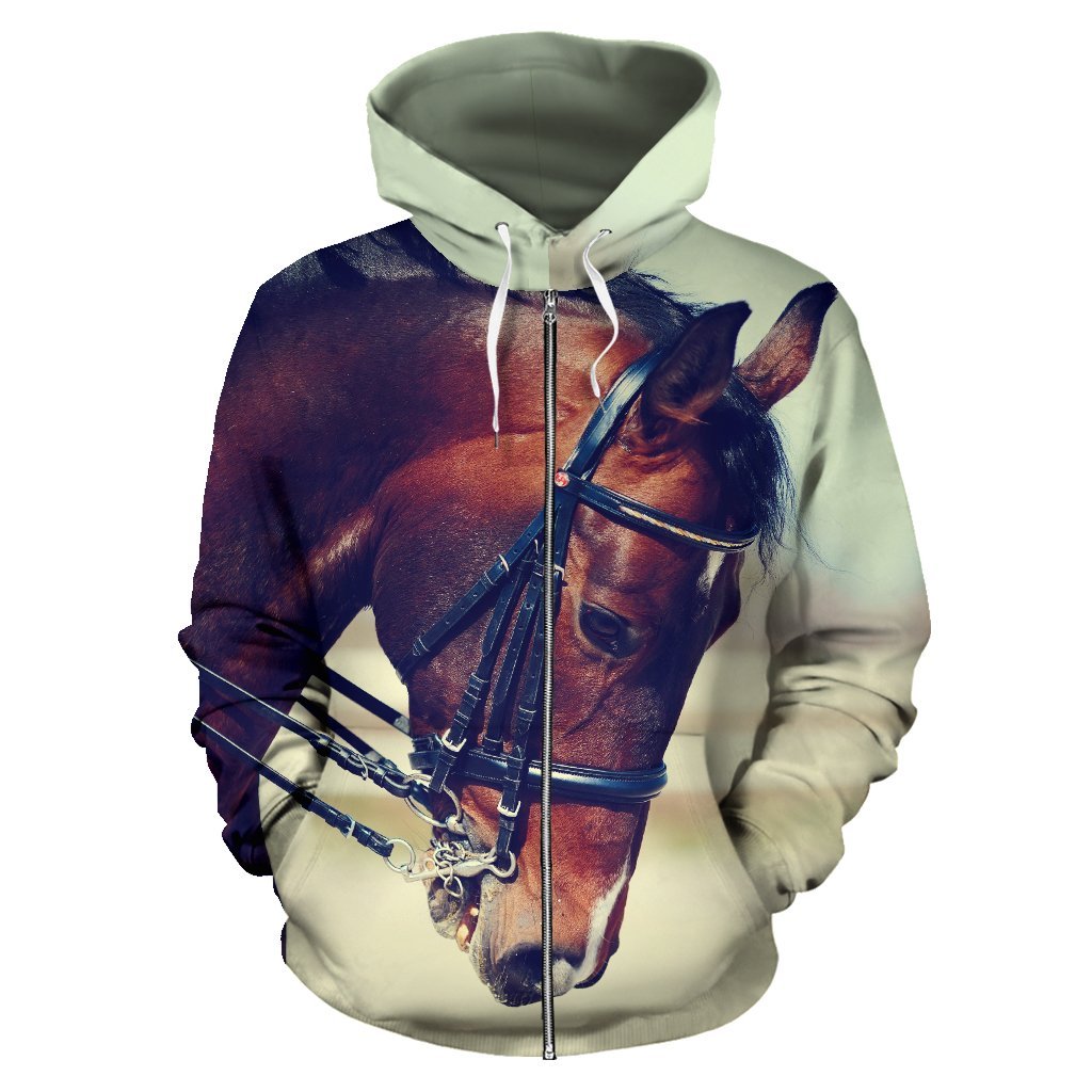 horse zip up hoodie