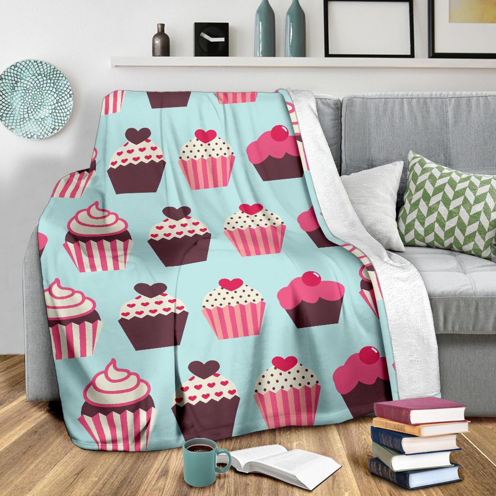 Cupcake Print Pattern Fleece Blanket Jorjune