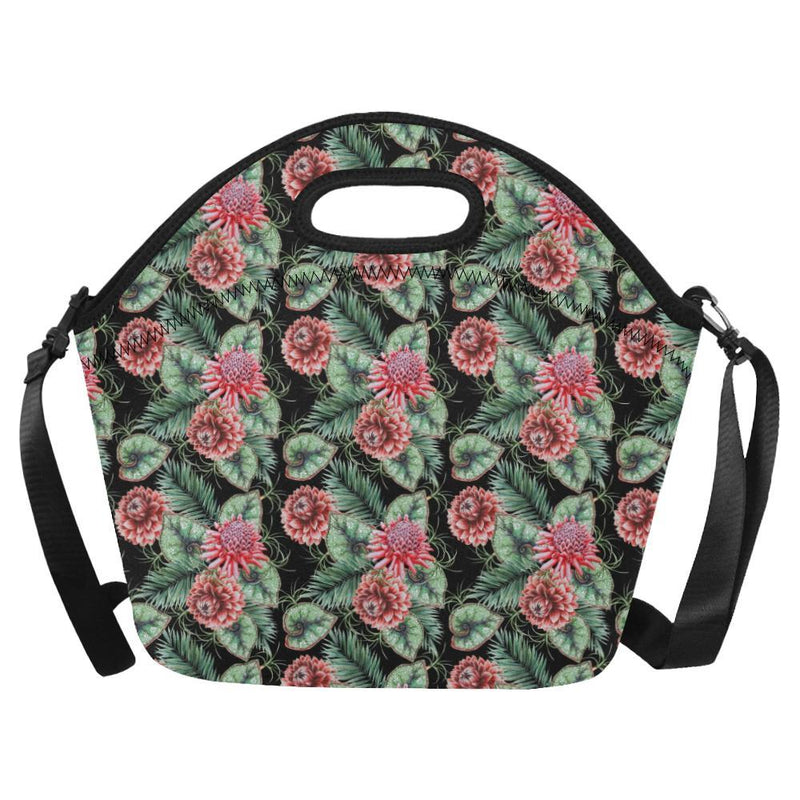 Dahlia Pattern Print Design DH06 Neoprene Lunch Bag - JorJune