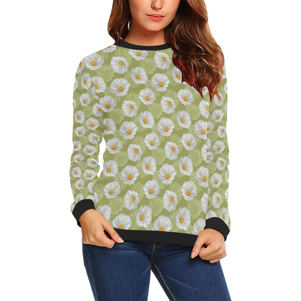 Daisy Pattern Print Design DS06 Women Long Sleeve Sweatshirt - JorJune