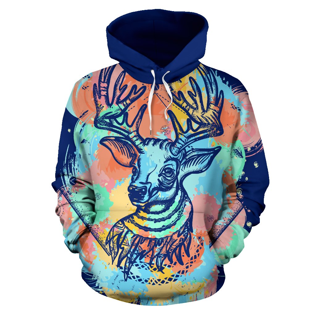 Deer Art Pullover Hoodie - JorJune