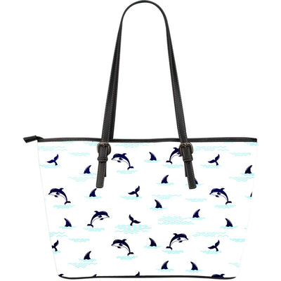 Dolphin Jumping Leather Tote Bag - JorJune