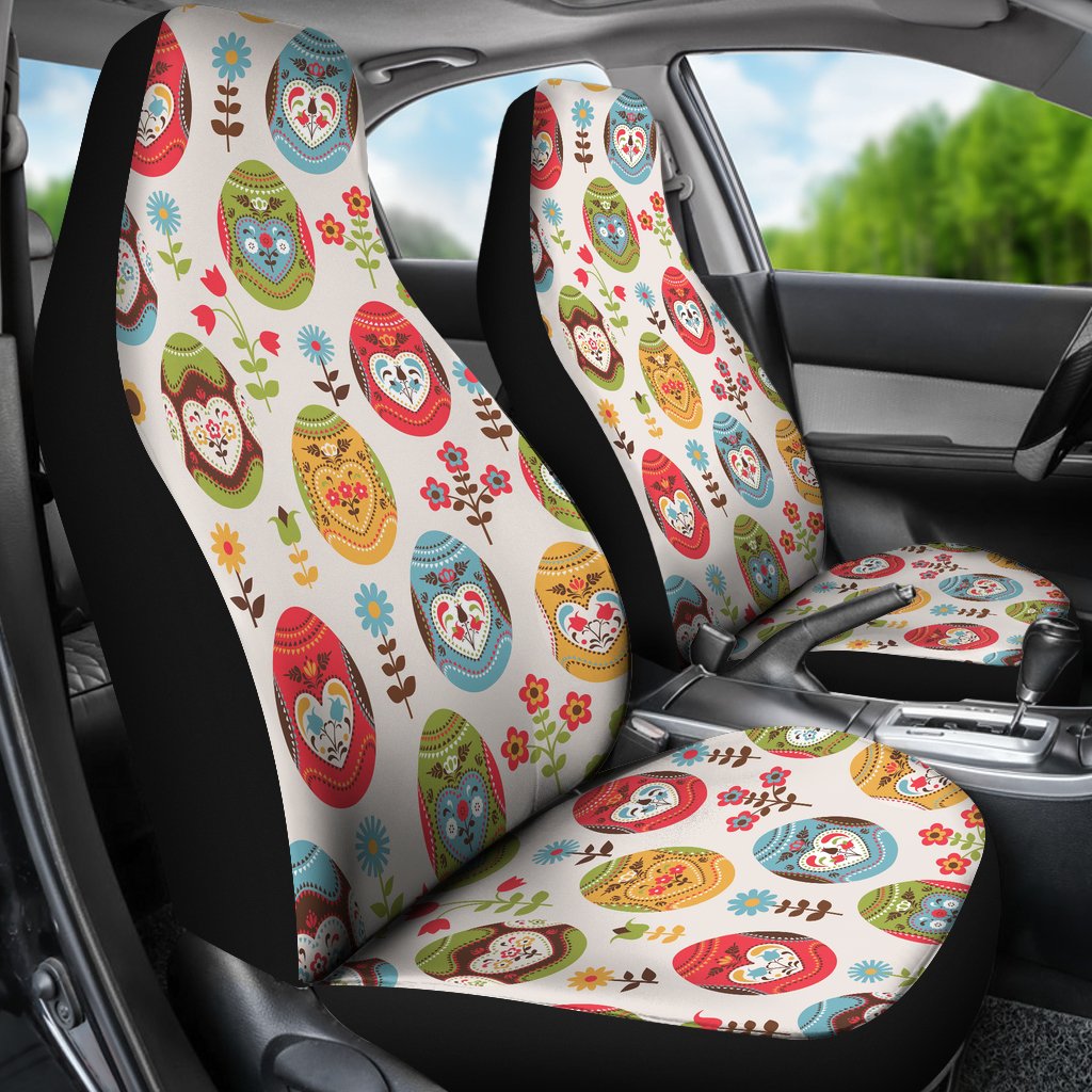 Easter Eggs Pattern Print Design RB011 Universal Fit Car Seat Covers