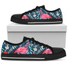 Flamingo Red Hibiscus Women Low Top Canvas Shoes