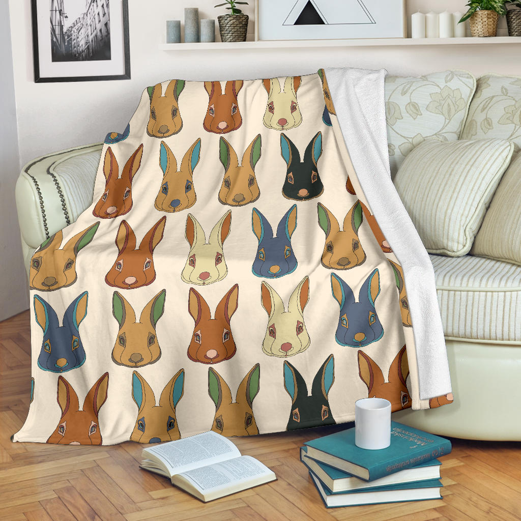 Rabbit Pattern Print Design Rb04 Fleece Blanket Jorjune 