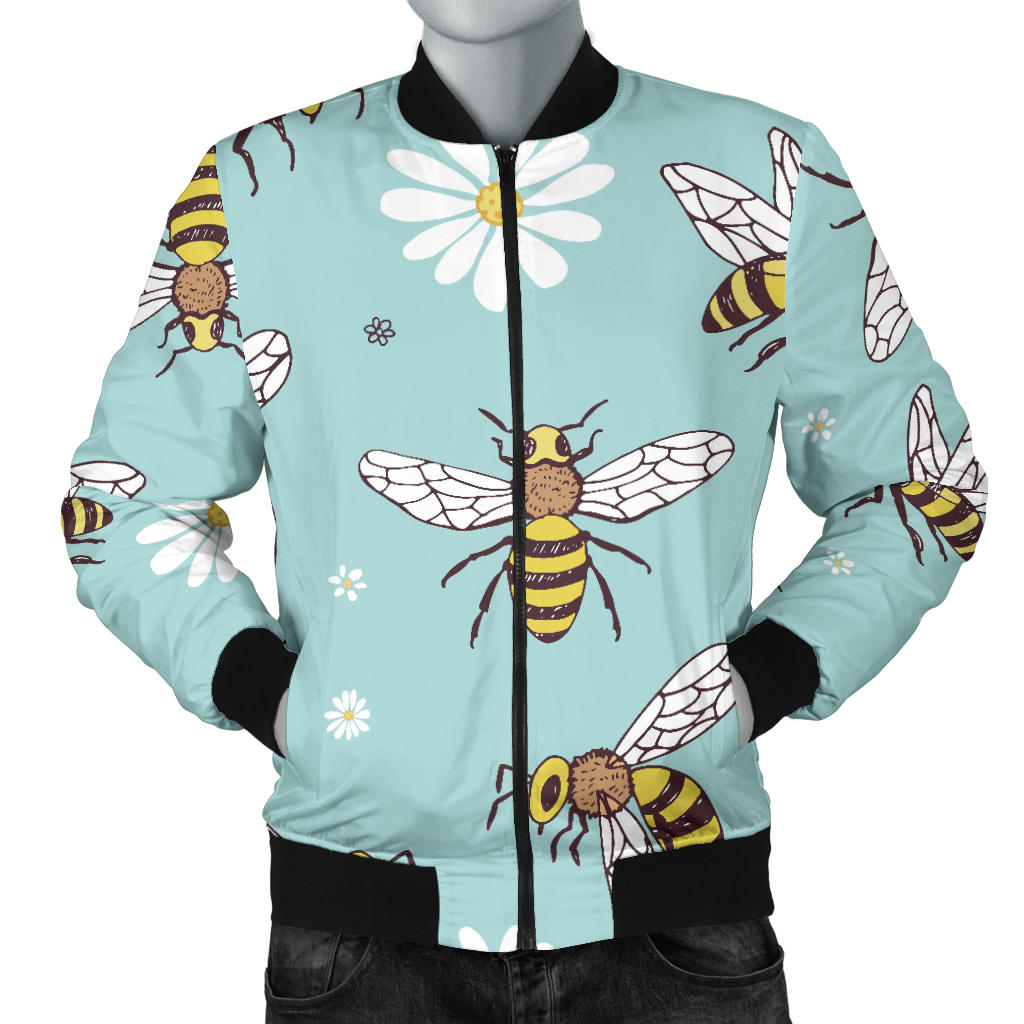 Bee Pattern Print Design BEE010 Men Bomber Jacket - JorJune