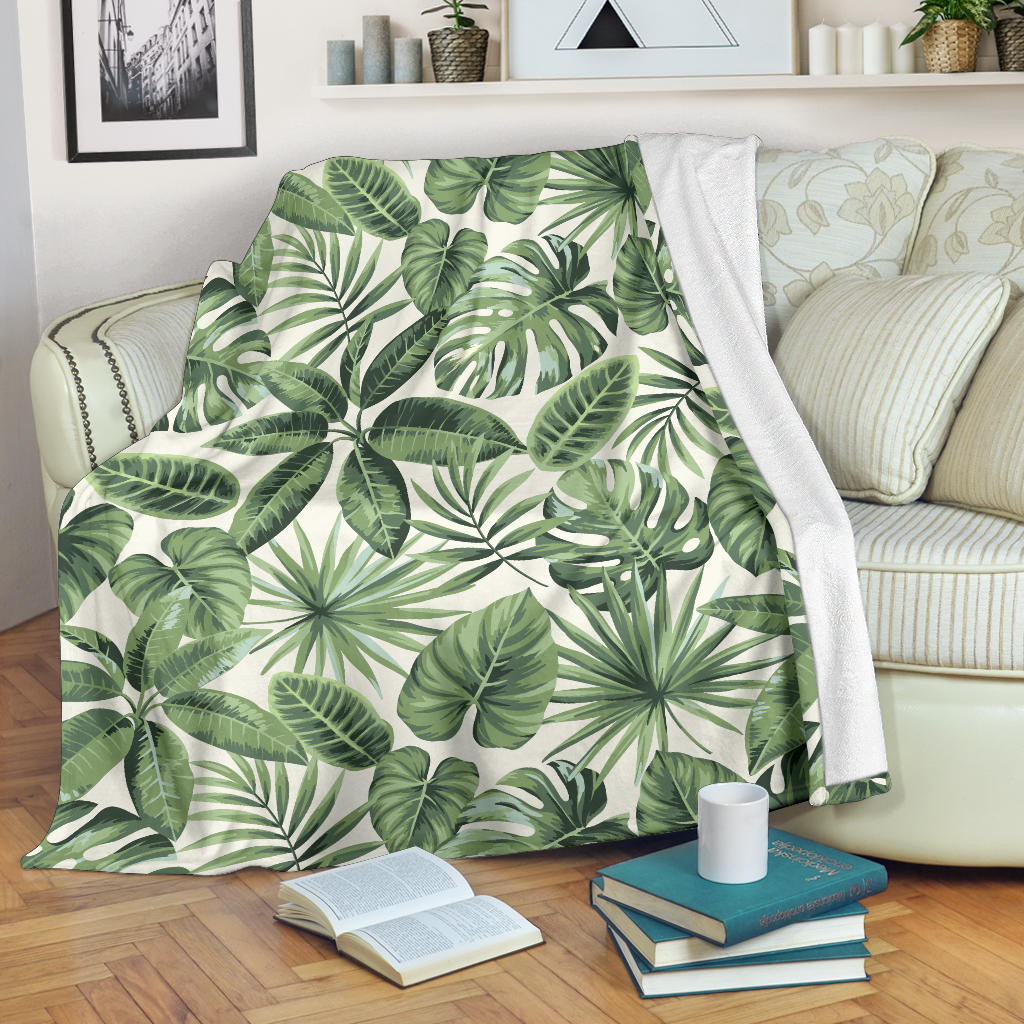 Palm Leaves Pattern Print Design PL014 Fleece Blanket - JorJune