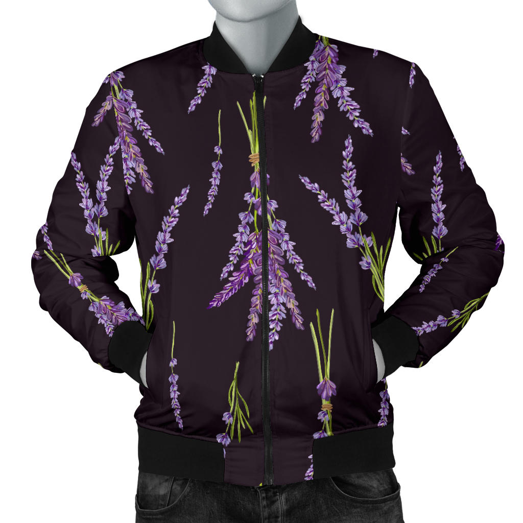 Lavender Pattern Print Design LV05 Men Bomber Jacket - JorJune