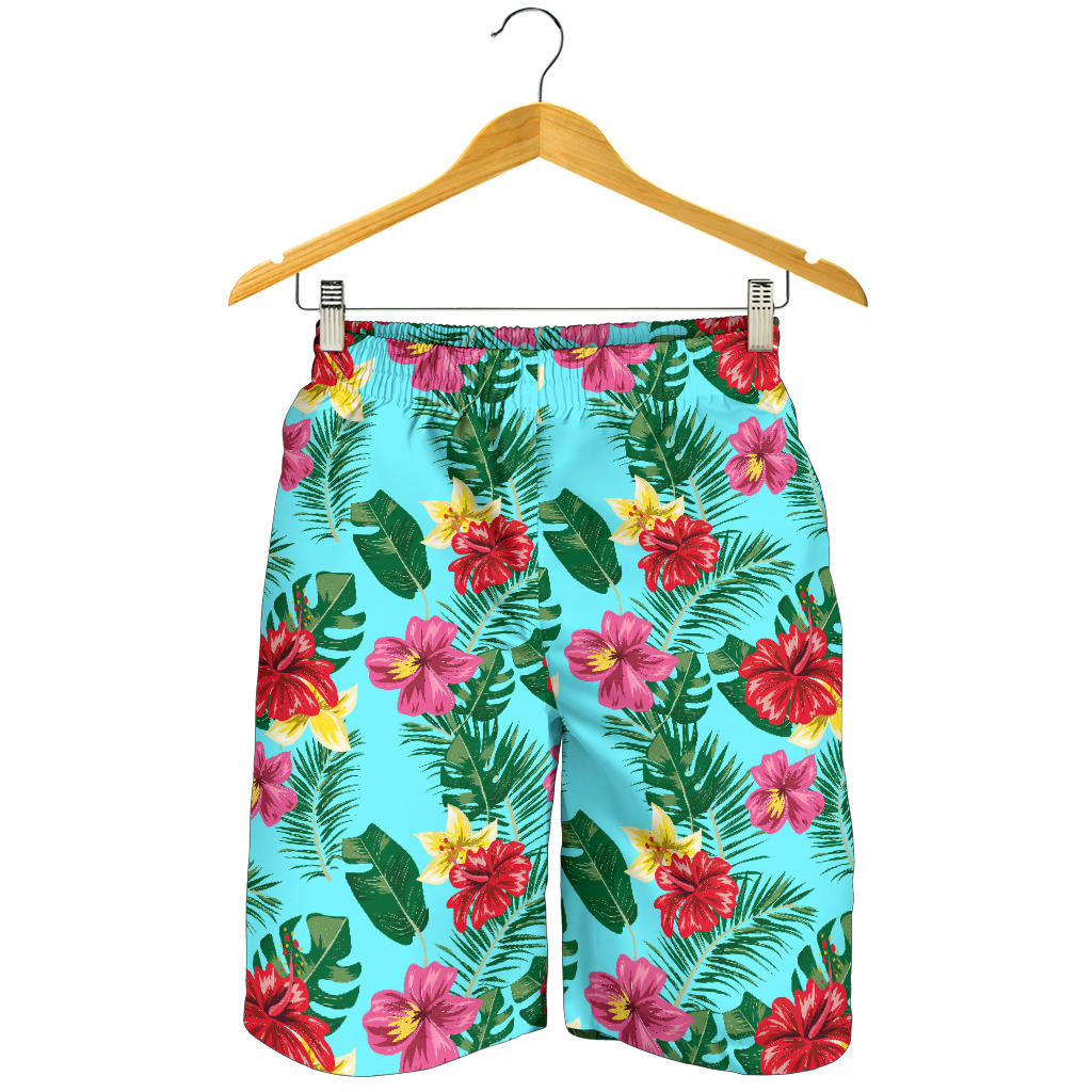 Hibiscus Hawaiian Flower Mens Shorts - JorJune