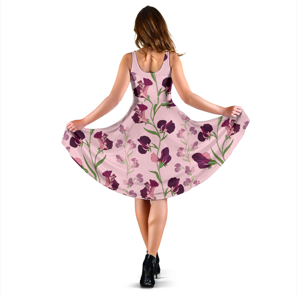 Peony Pattern Print Design PE09 Midi Dress - JorJune