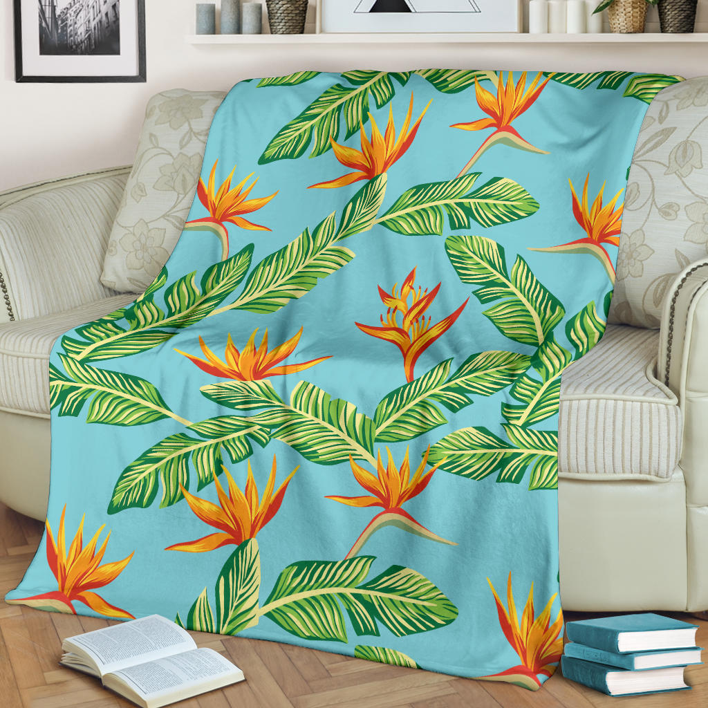 Bird Of Paradise Pattern Print Design BOP04 Fleece Blanket - JorJune