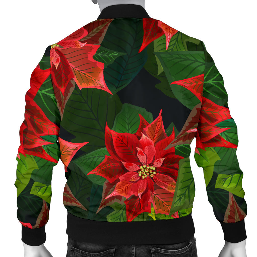 Poinsettia Pattern Print Design POT04 Men Bomber Jacket - JorJune