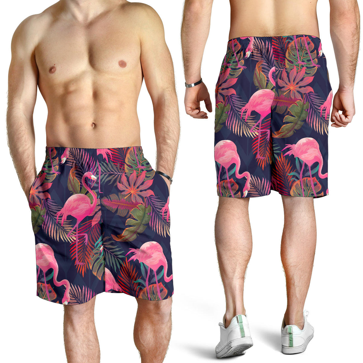 Flamingo Tropical Pattern Mens Shorts - JorJune