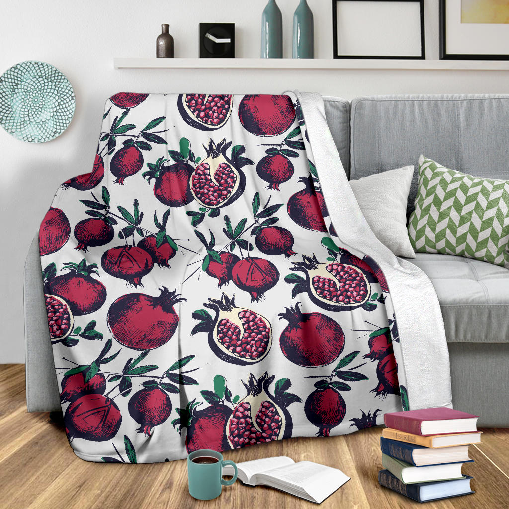 Pomegranate Pattern Print Design PG01 Fleece Blanket - JorJune
