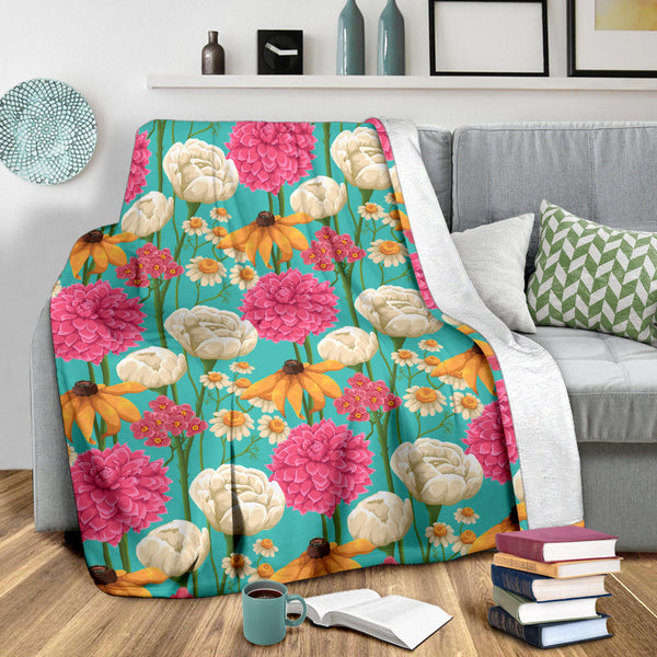 Summer Floral Pattern Print Design SF07 Fleece Blanket - JorJune