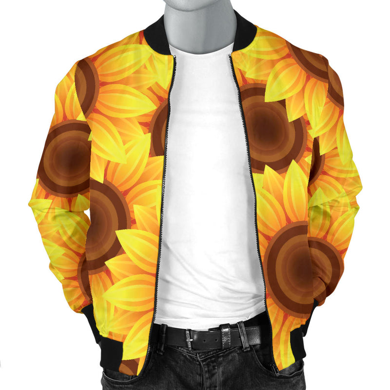 Sunflower Pattern Print Design SF07 Men Bomber Jacket - JorJune