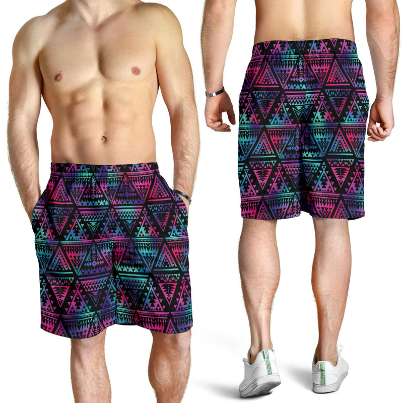 Tribal aztec Dark Multicolor Mens Shorts - JorJune