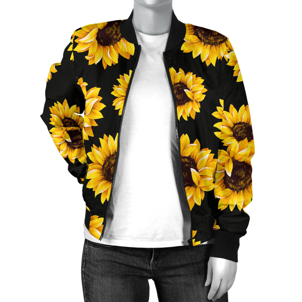 Sunflower Pattern Print Design SF05 Women Bomber Jacket - JorJune