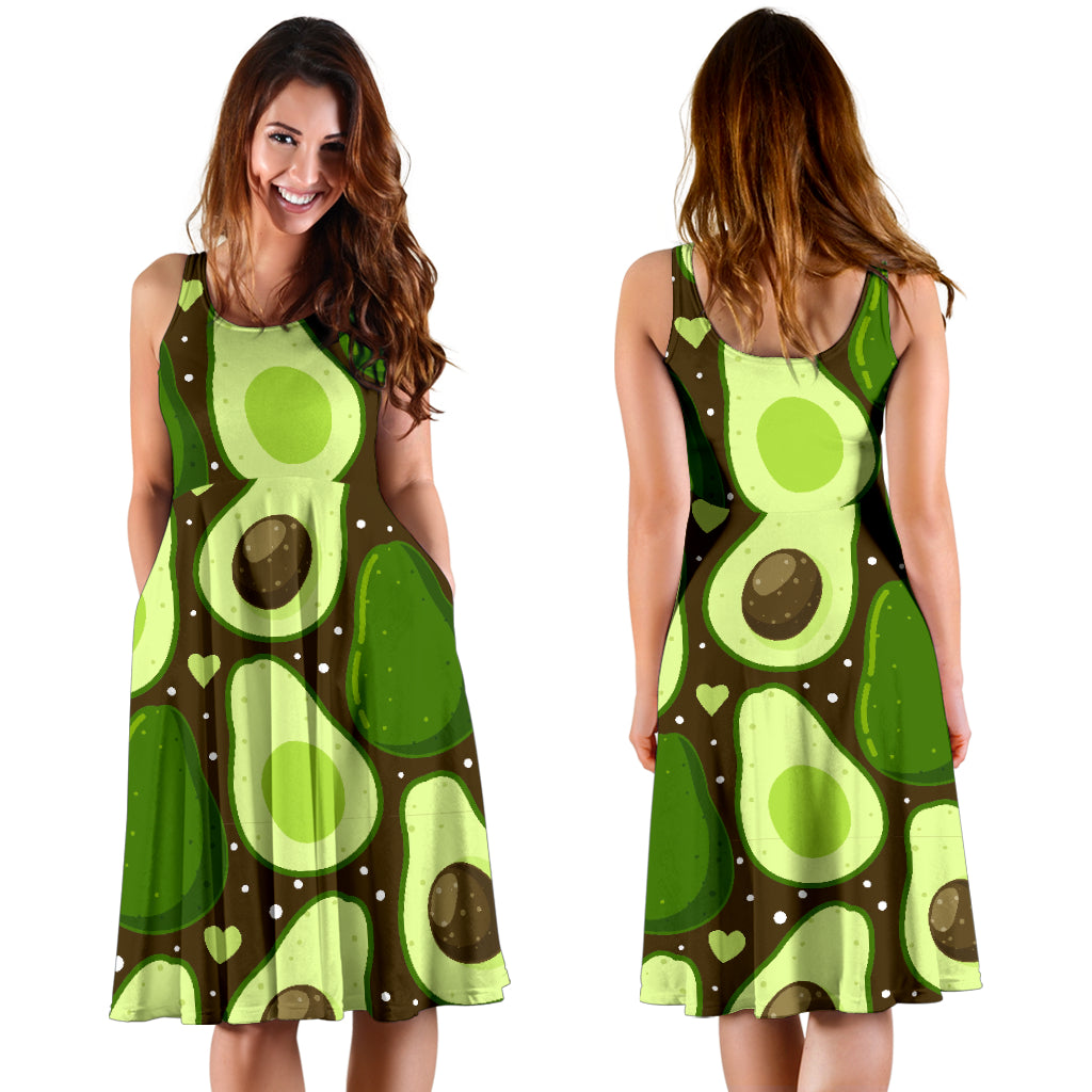 Avocado Pattern Print Design AC04 Midi Dress - JorJune