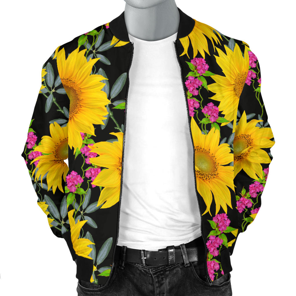 Sunflower Pattern Print Design SF014 Men Bomber Jacket - JorJune