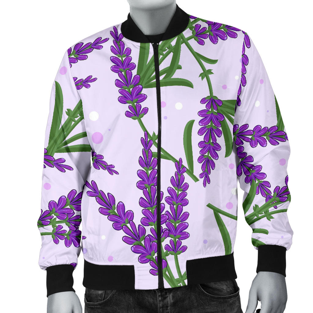 Lavender Pattern Print Design LV02 Men Bomber Jacket - JorJune