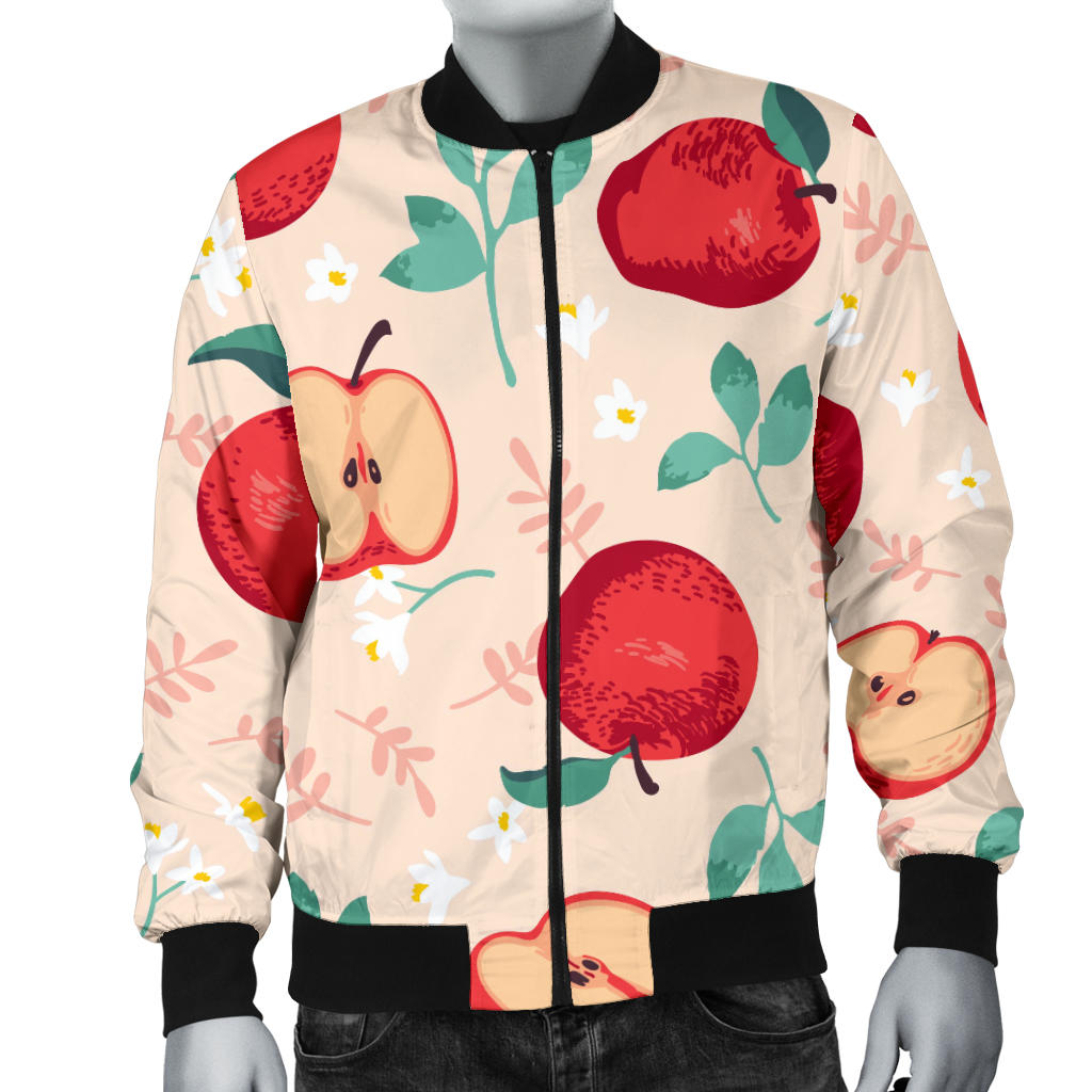 Apple Pattern Print Design AP06 Men Bomber Jacket - JorJune
