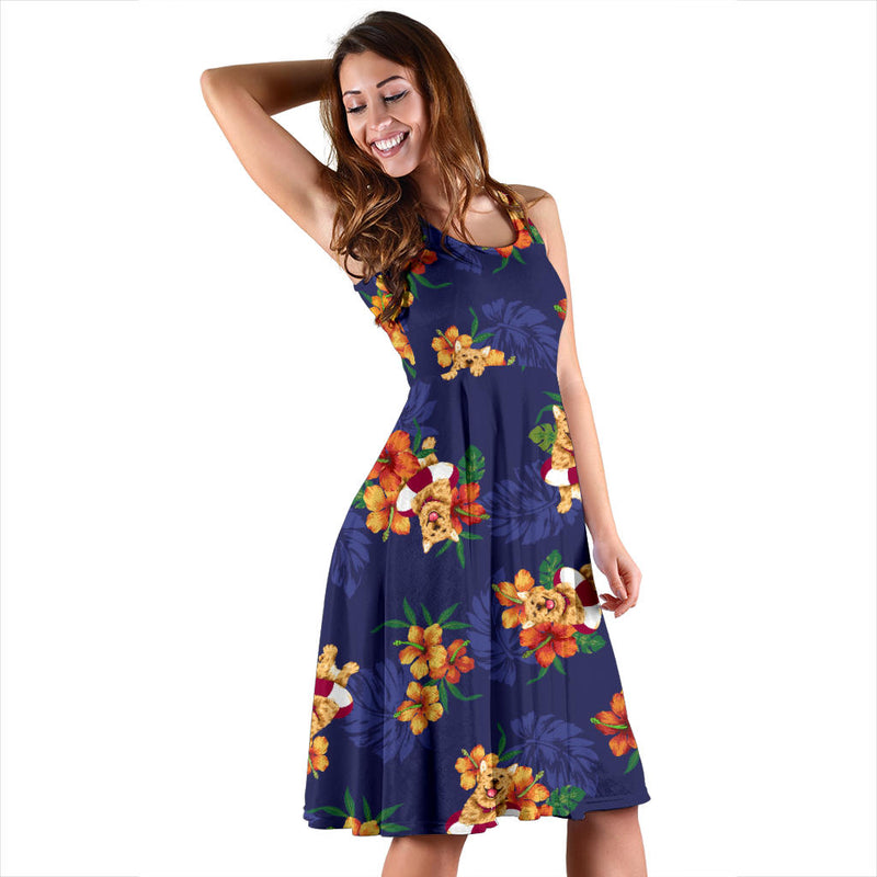 Hawaiian Themed Pattern Print Design H02 Midi Dress - JorJune