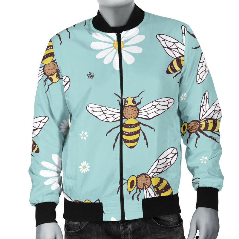 Bee Pattern Print Design BEE010 Men Bomber Jacket - JorJune