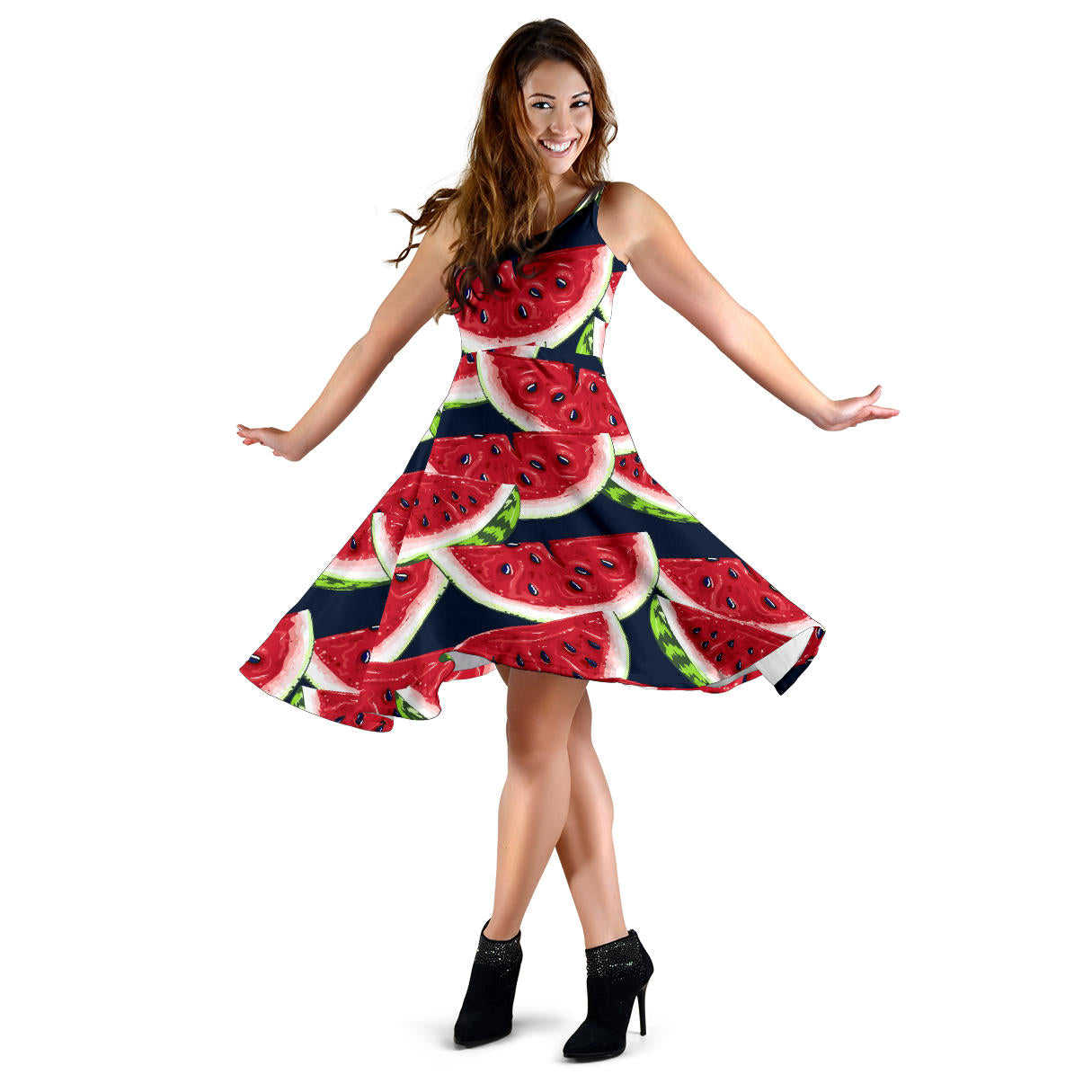 Watermelon Pattern Print Design WM011 Midi Dress - JorJune