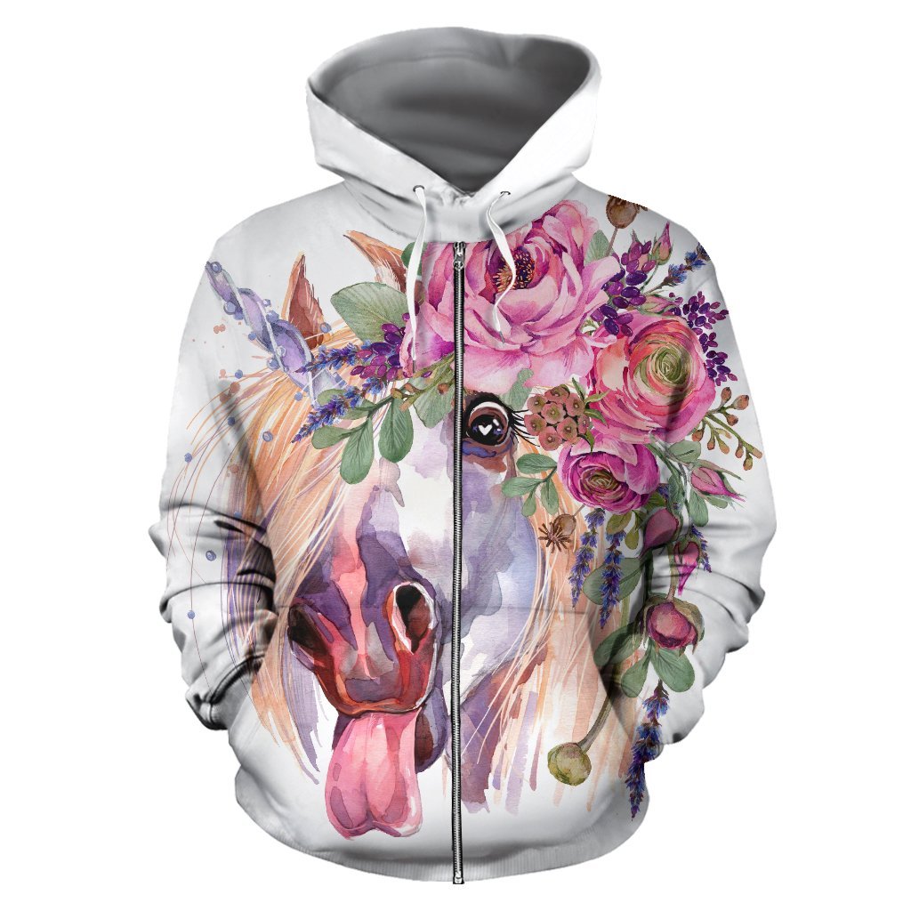 horse zip up hoodie