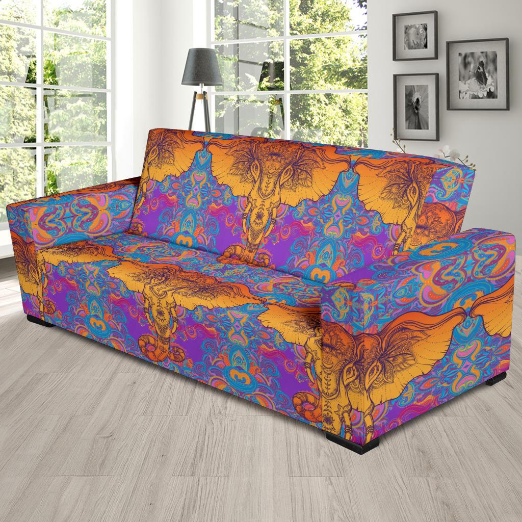 Gold Elephant Indian Sofa Slipcover - JorJune