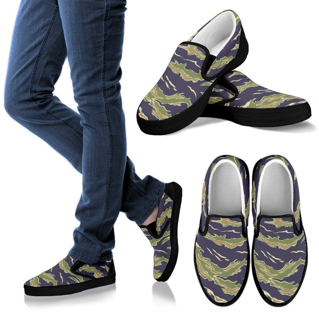 Green Camo Men Slip On Shoes - JorJune