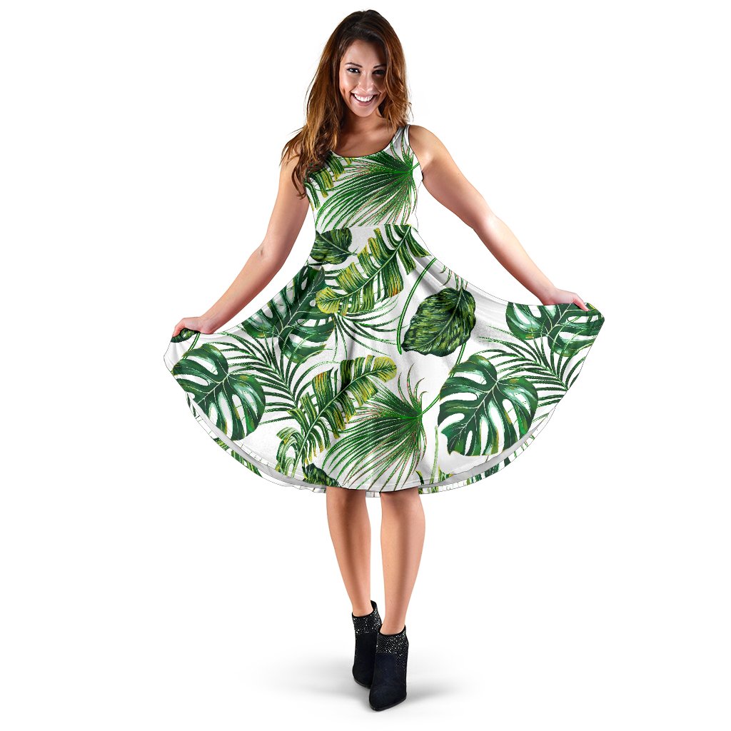 green palm leaf dress