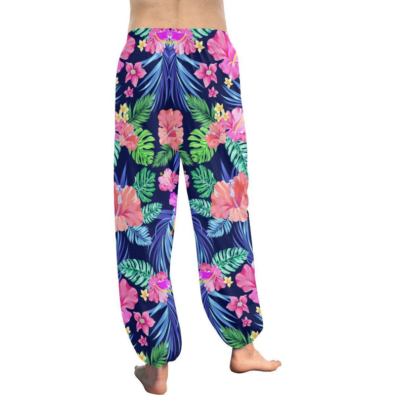 Hawaiian Flower Hibiscus Neon Harem Pants - JorJune