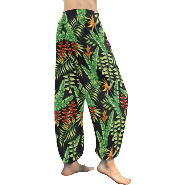 Hawaiian Flower Tropical Palm Leaves Harem Pants - JorJune