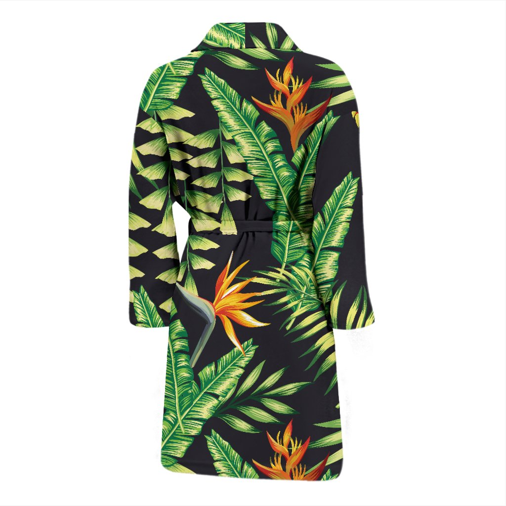 Hawaiian Flower Tropical Palm Leaves Men Bathrobe - JorJune