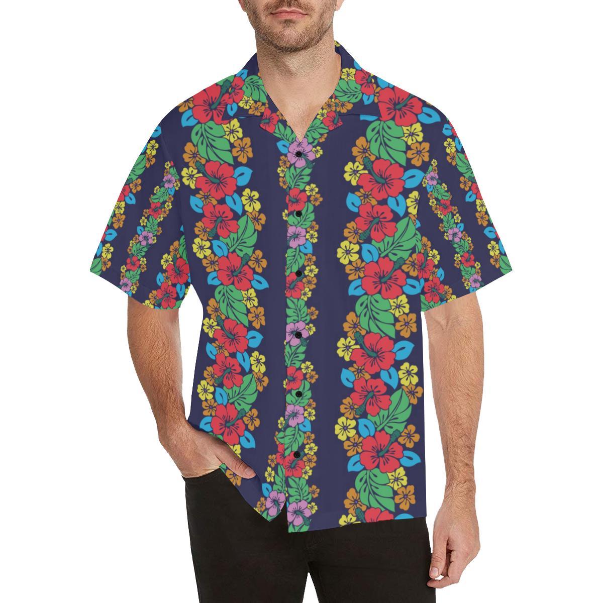 Hawaiian Themed Pattern Print Design H03 Men's Hawaiian Shirt - JorJune