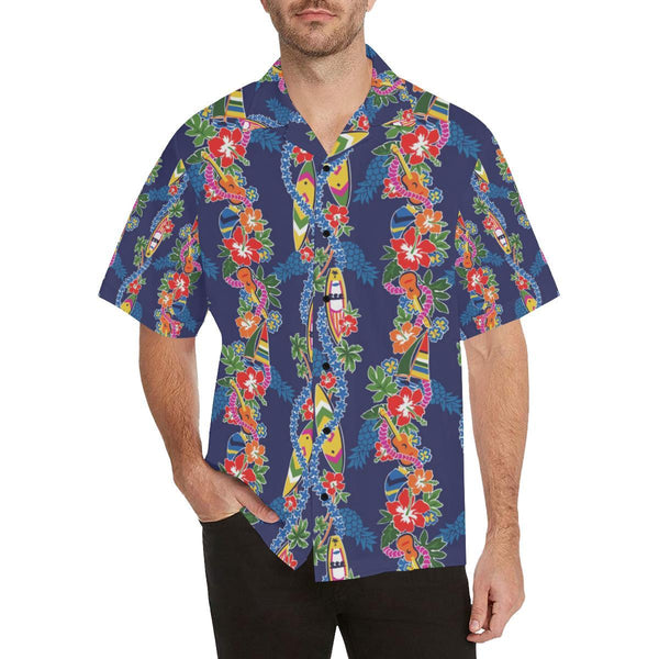 Hawaiian Themed Pattern Print Design H04 Men's Hawaiian Shirt - JorJune