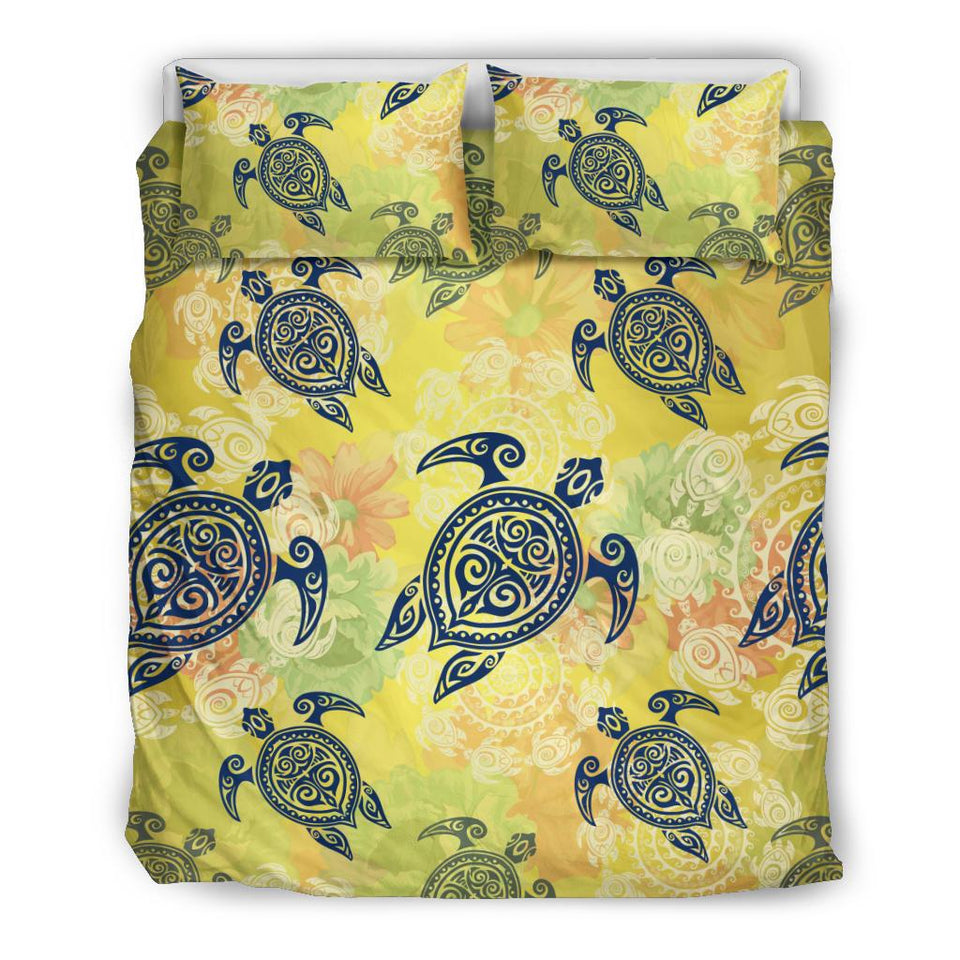 Hawaiian Turtle Tribal Design Print Bedding Set Jorjune