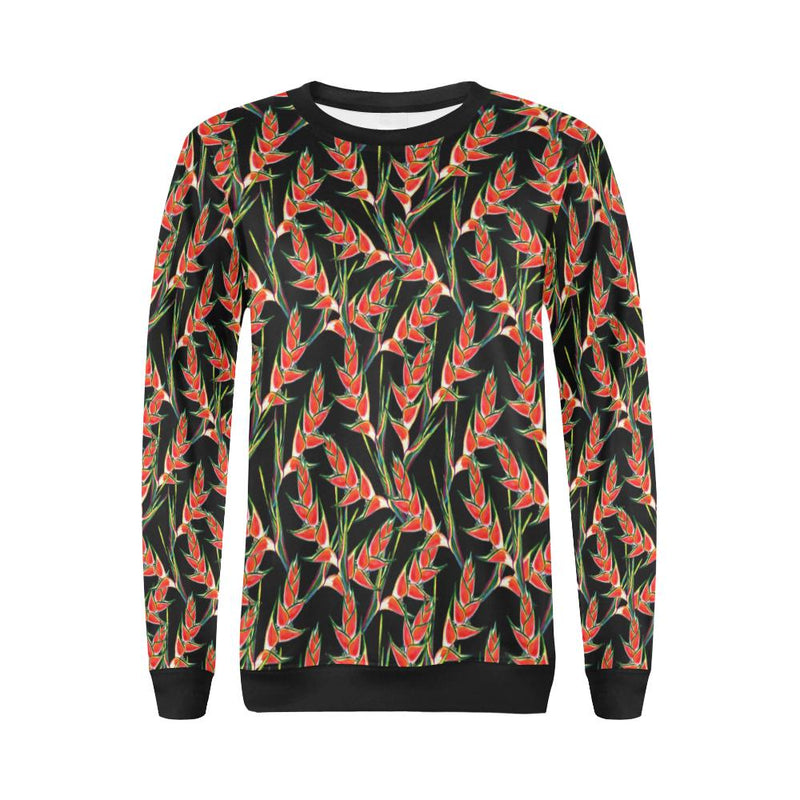 Heliconia Pattern Print Design HL010 Women Long Sleeve Sweatshirt - JorJune