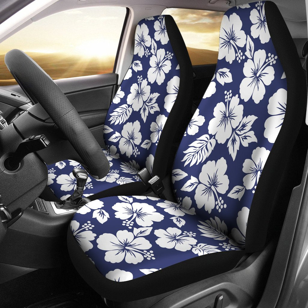 New Blue Hawaiian Flowers Car Seat Covers Floor Mats Steering