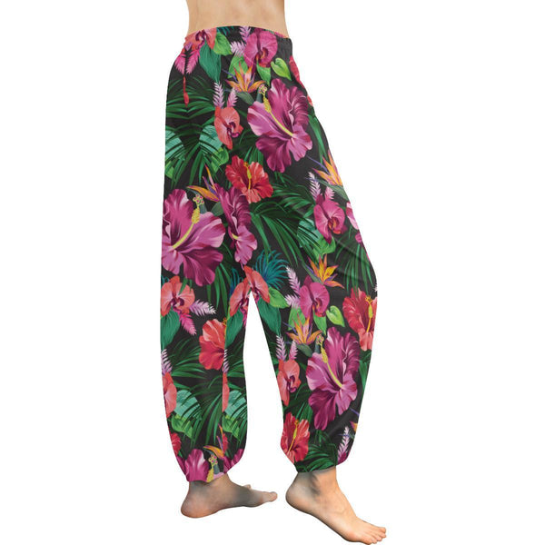 Hibiscus Hawaiian Design Print Pattern Harem Pants - JorJune