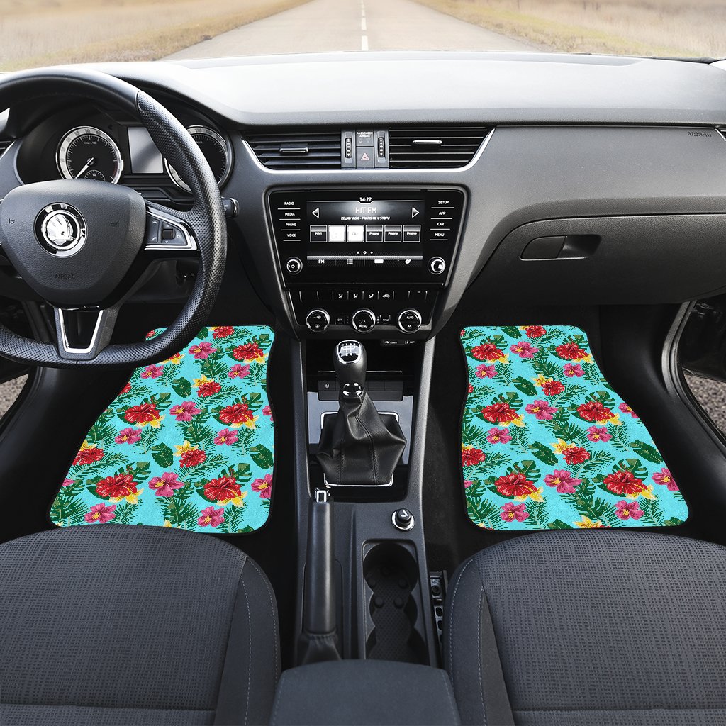 Hibiscus Hawaiian Flower Car Floor Mats Jorjune