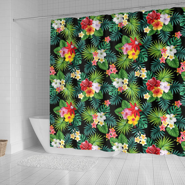 Hibiscus Hawaiian Flower Tropical Shower Curtain - JorJune