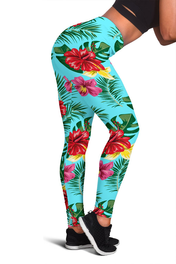 Hibiscus Hawaiian Flower Women Leggings - JorJune