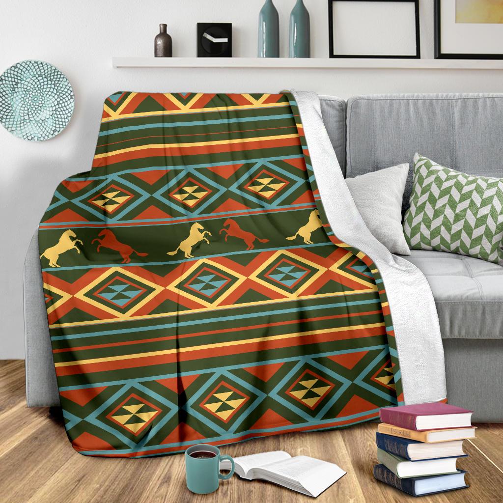 Horse Western Pattern Fleece Blanket - JorJune