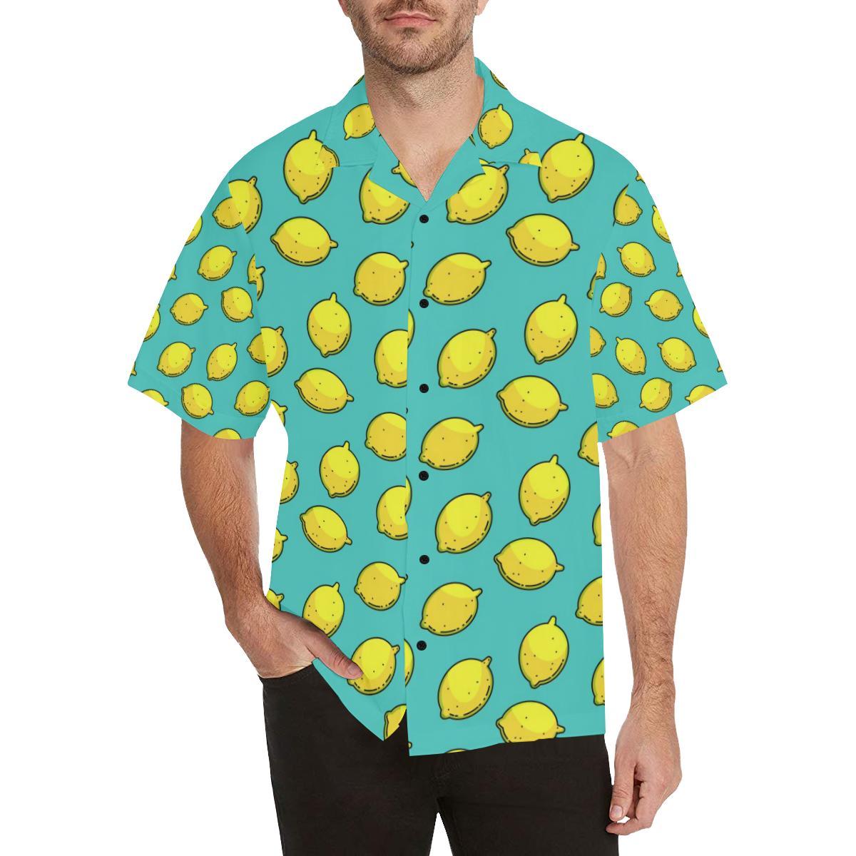 Lemon Pattern Print Design LM04 Men's Hawaiian Shirt - JorJune